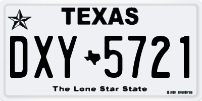 TX license plate DXY5721