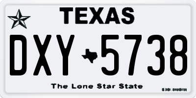 TX license plate DXY5738