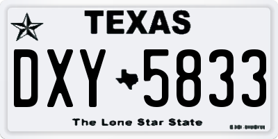 TX license plate DXY5833