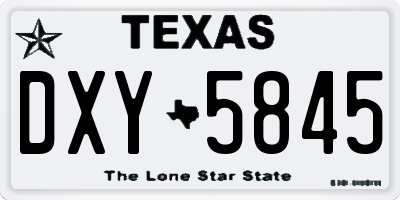 TX license plate DXY5845