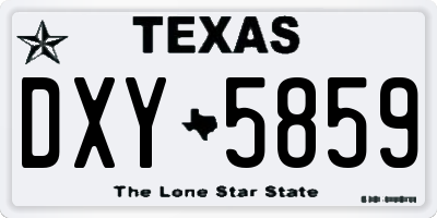 TX license plate DXY5859