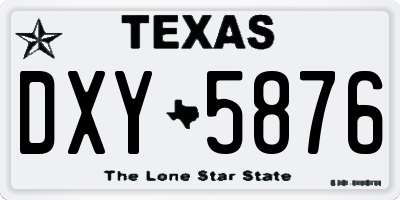 TX license plate DXY5876