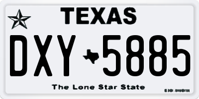 TX license plate DXY5885