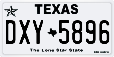 TX license plate DXY5896