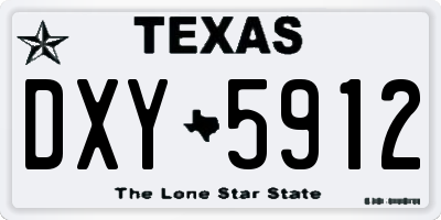 TX license plate DXY5912