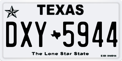 TX license plate DXY5944