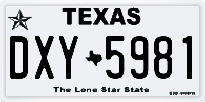 TX license plate DXY5981