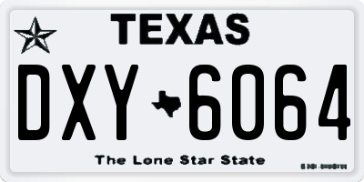 TX license plate DXY6064