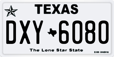 TX license plate DXY6080