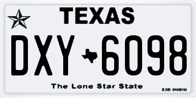 TX license plate DXY6098