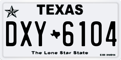 TX license plate DXY6104
