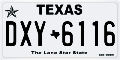 TX license plate DXY6116
