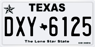 TX license plate DXY6125