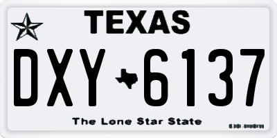 TX license plate DXY6137
