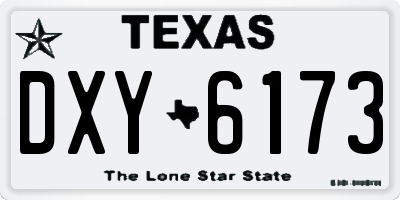 TX license plate DXY6173