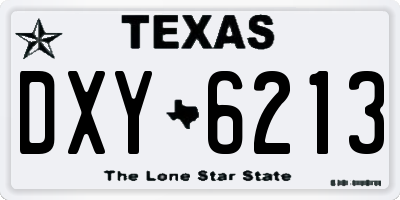TX license plate DXY6213