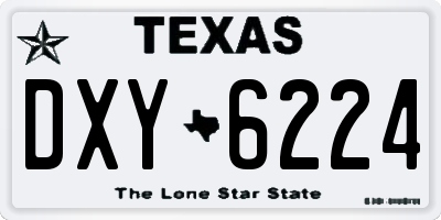 TX license plate DXY6224