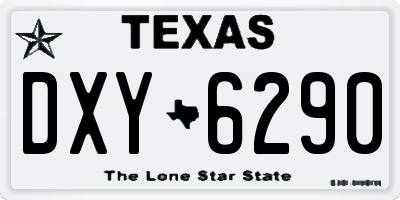 TX license plate DXY6290