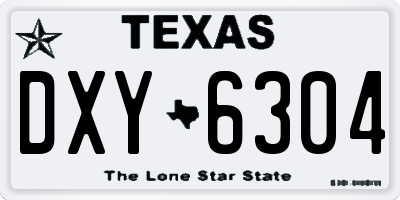 TX license plate DXY6304