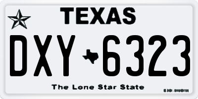 TX license plate DXY6323