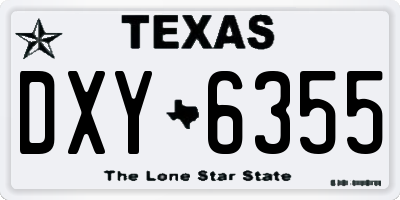 TX license plate DXY6355