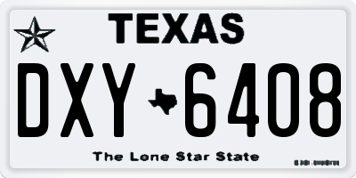 TX license plate DXY6408