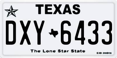 TX license plate DXY6433