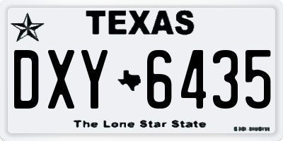 TX license plate DXY6435