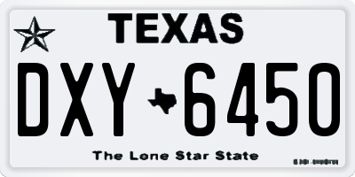 TX license plate DXY6450