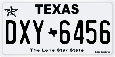 TX license plate DXY6456