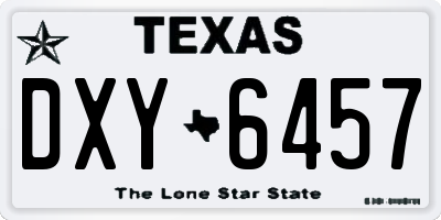 TX license plate DXY6457