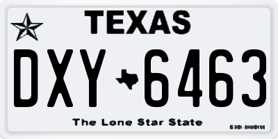TX license plate DXY6463