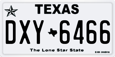 TX license plate DXY6466