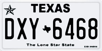 TX license plate DXY6468