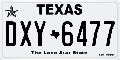 TX license plate DXY6477