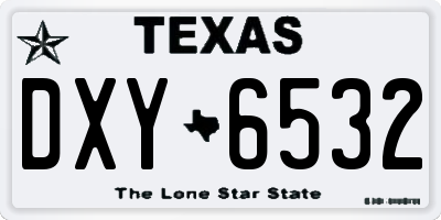 TX license plate DXY6532