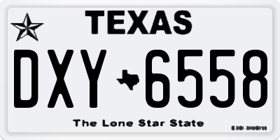TX license plate DXY6558