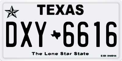 TX license plate DXY6616