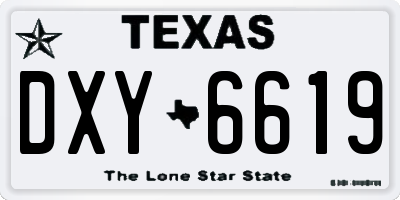 TX license plate DXY6619