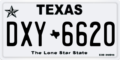 TX license plate DXY6620