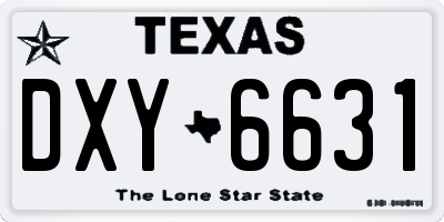 TX license plate DXY6631