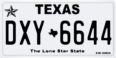 TX license plate DXY6644
