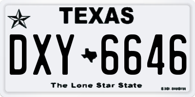 TX license plate DXY6646