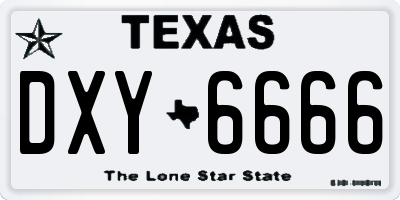 TX license plate DXY6666