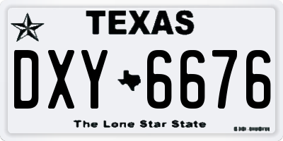 TX license plate DXY6676