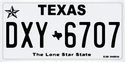 TX license plate DXY6707