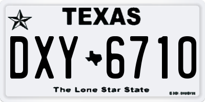 TX license plate DXY6710