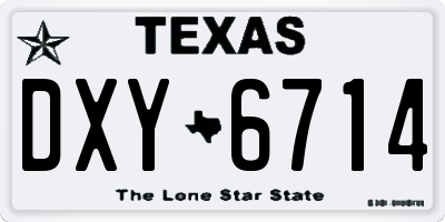 TX license plate DXY6714