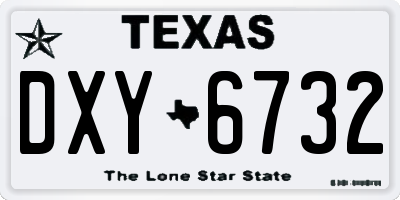 TX license plate DXY6732