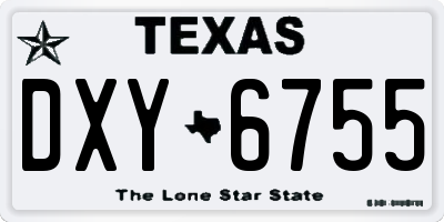 TX license plate DXY6755